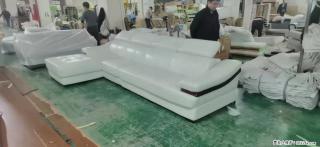 【大厂仿真皮沙发】实木框架，高回弹海绵45密度。全新包装，质量非常好，3.6米右贵妃 - 伊春28生活网 yich.28life.com